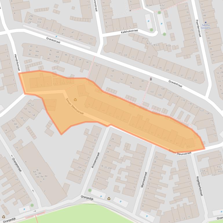 Kaart van postcodegebied 4381BA.