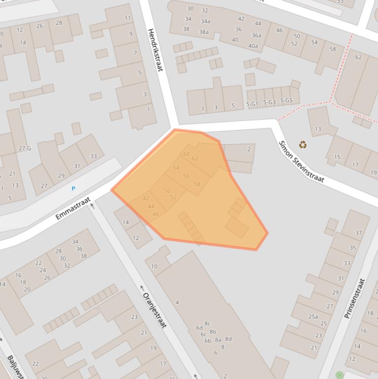 Kaart van postcodegebied 4381BG.