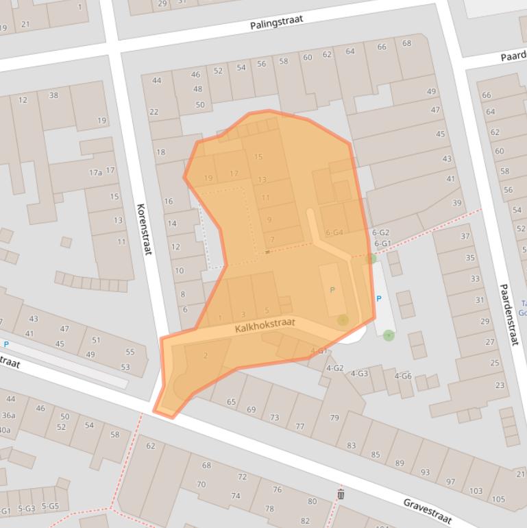 Kaart van postcodegebied 4381BK.