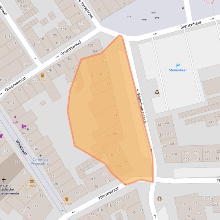 Kaart van postcodegebied 4381BN.