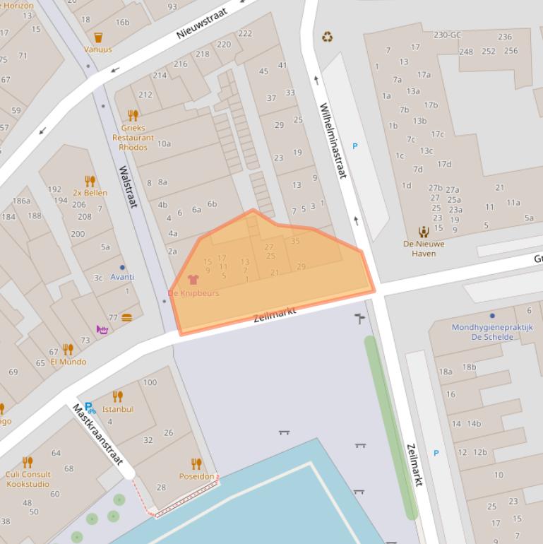 Kaart van postcodegebied 4381BR.