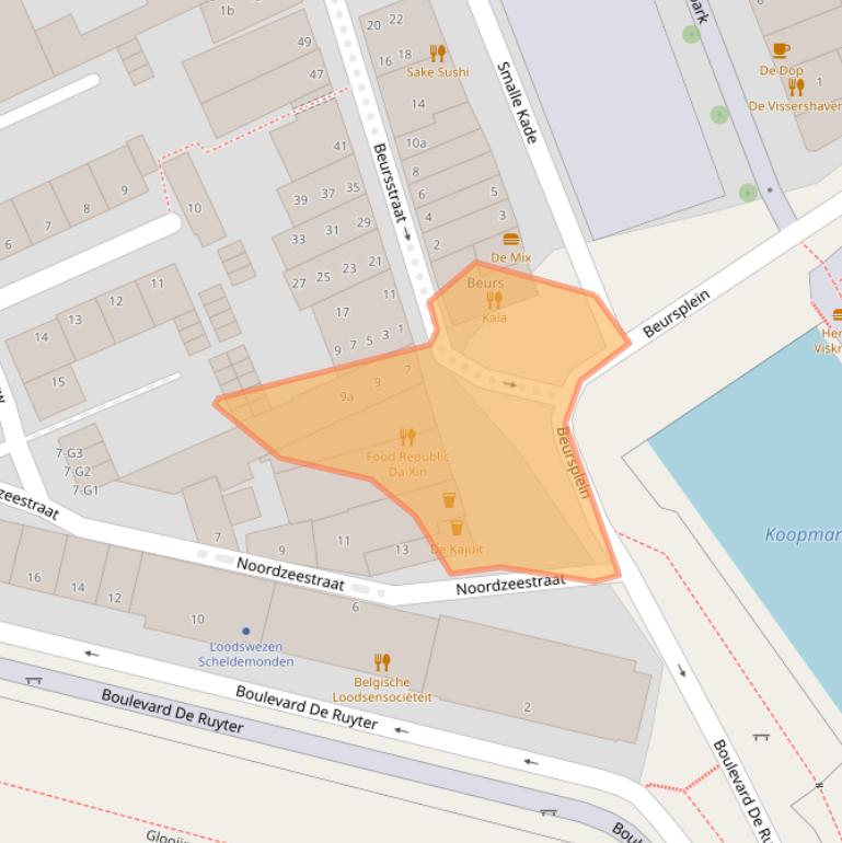 Kaart van postcodegebied 4381CA.