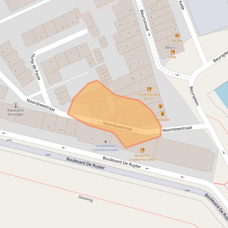 Kaart van postcodegebied 4381CB.