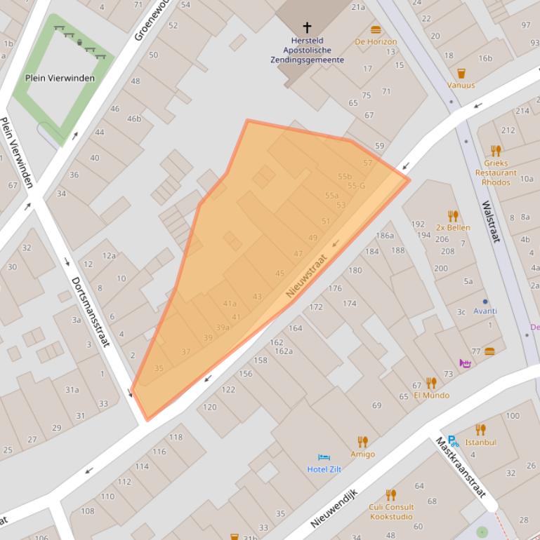 Kaart van postcodegebied 4381CP.