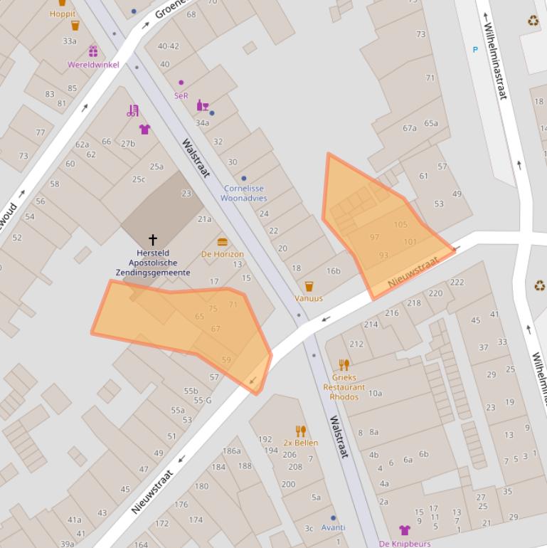 Kaart van postcodegebied 4381CR.