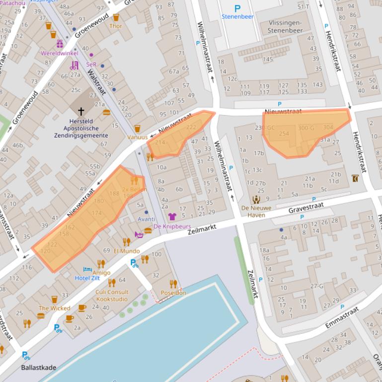 Kaart van postcodegebied 4381CX.