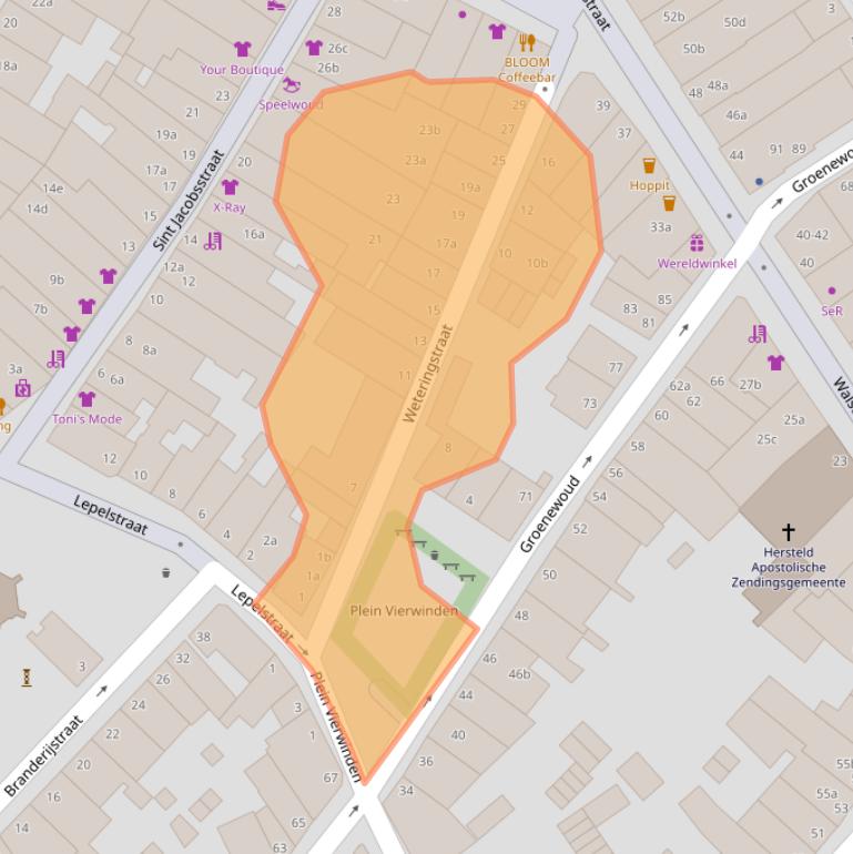 Kaart van postcodegebied 4381EH.