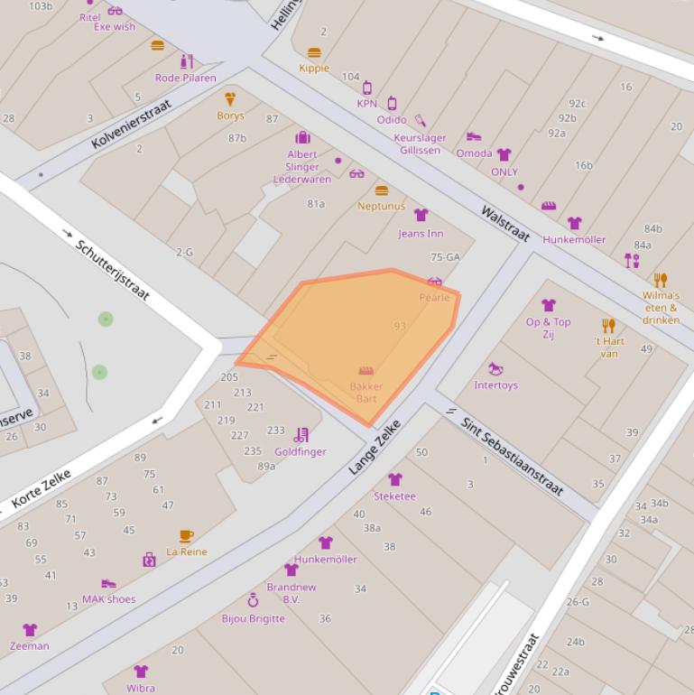 Kaart van postcodegebied 4381EZ.