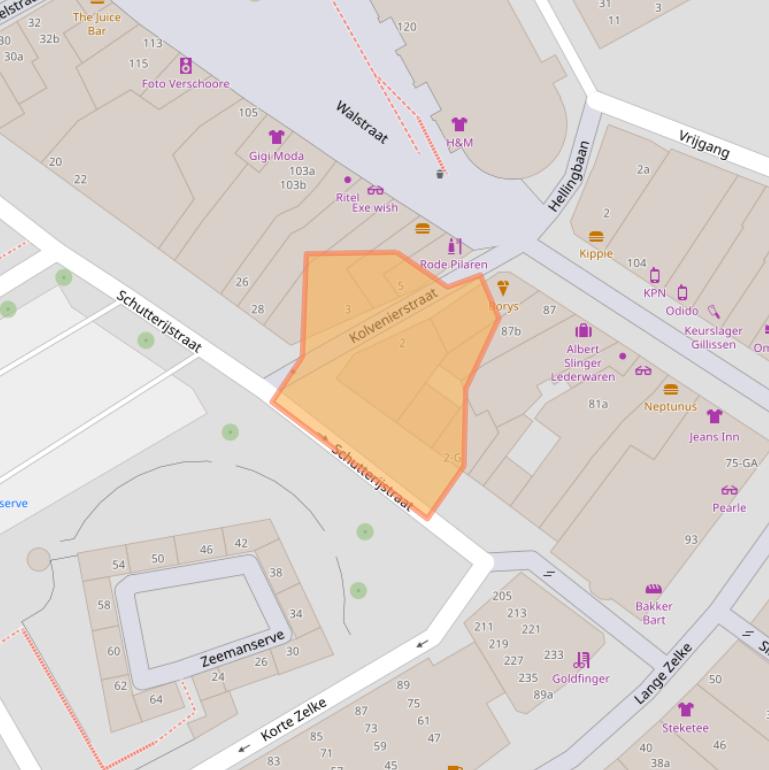 Kaart van postcodegebied 4381GC.