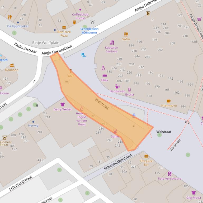 Kaart van postcodegebied 4381GR.