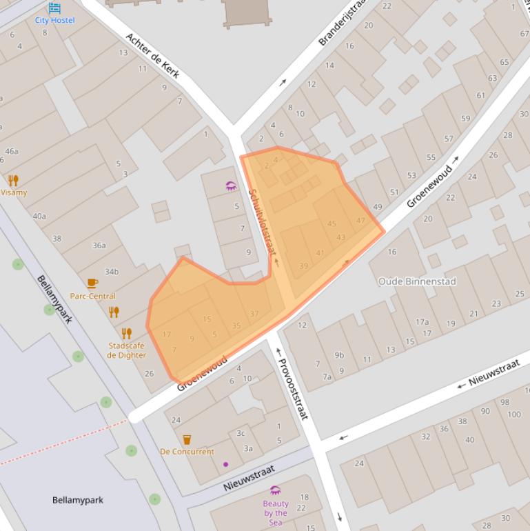 Kaart van postcodegebied 4381HC.