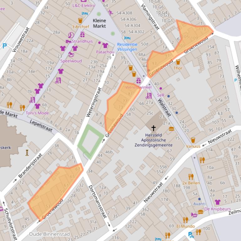 Kaart van postcodegebied 4381HD.