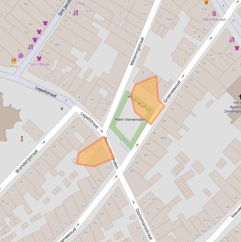 Kaart van postcodegebied 4381HH.