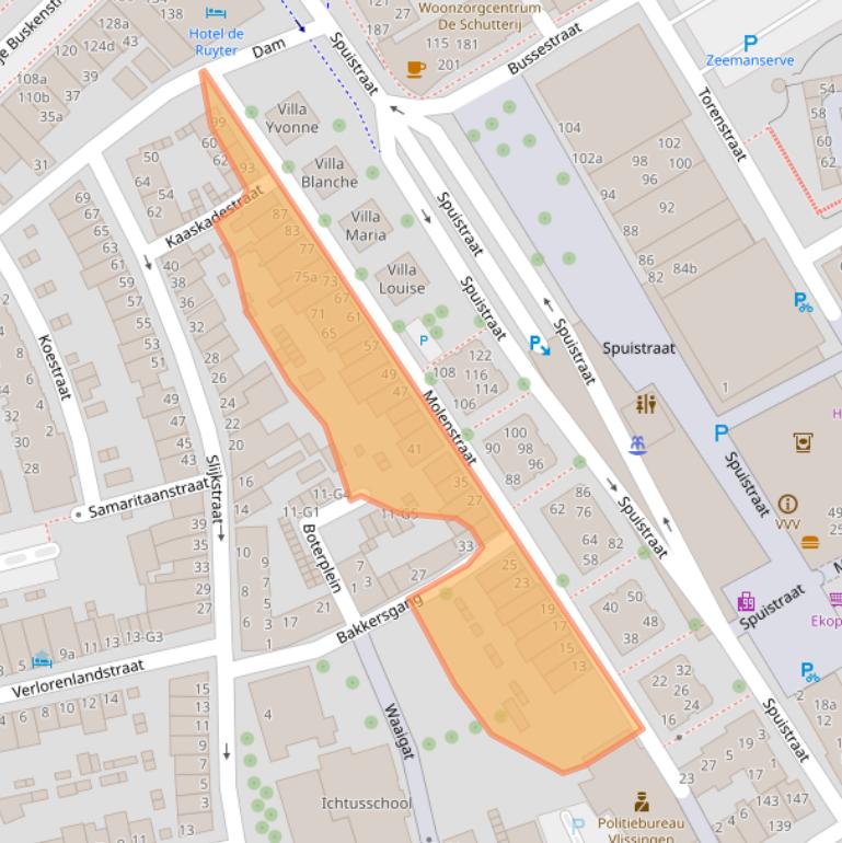 Kaart van postcodegebied 4381HW.