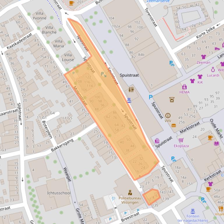 Kaart van postcodegebied 4381HX.