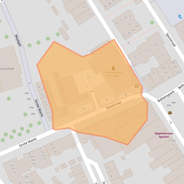 Kaart van postcodegebied 4381HZ.