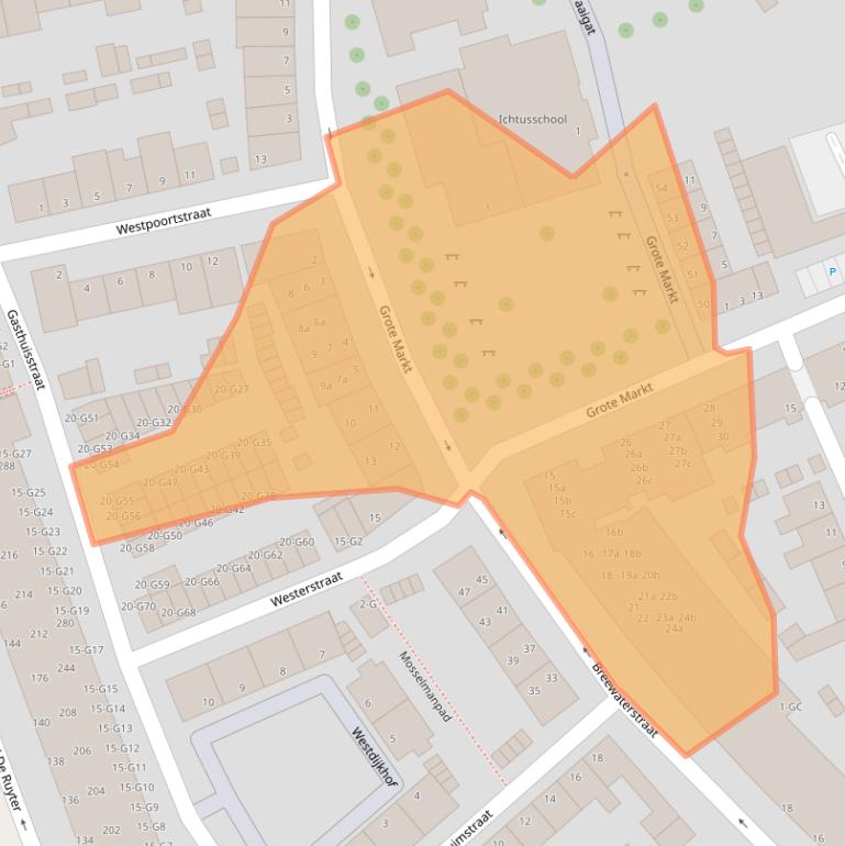 Kaart van postcodegebied 4381JB.