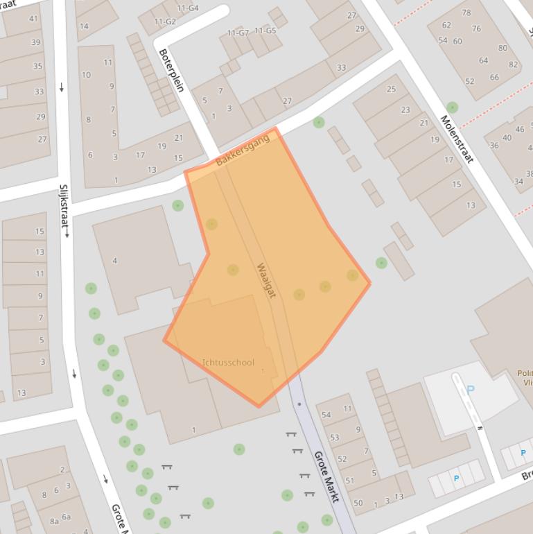 Kaart van postcodegebied 4381JC.