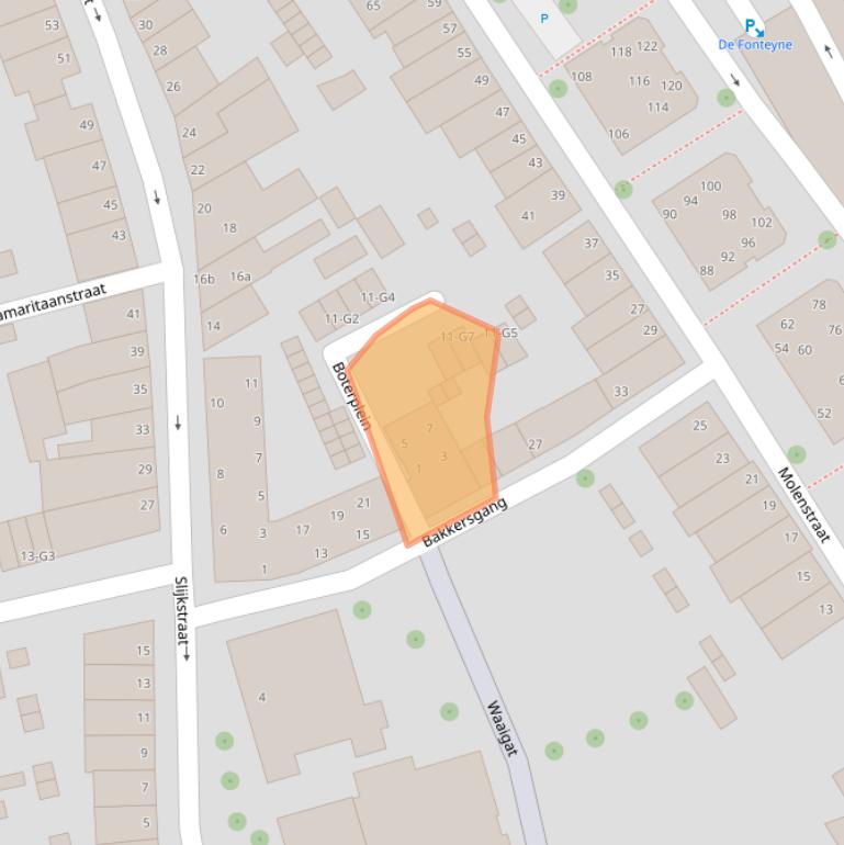 Kaart van postcodegebied 4381JE.