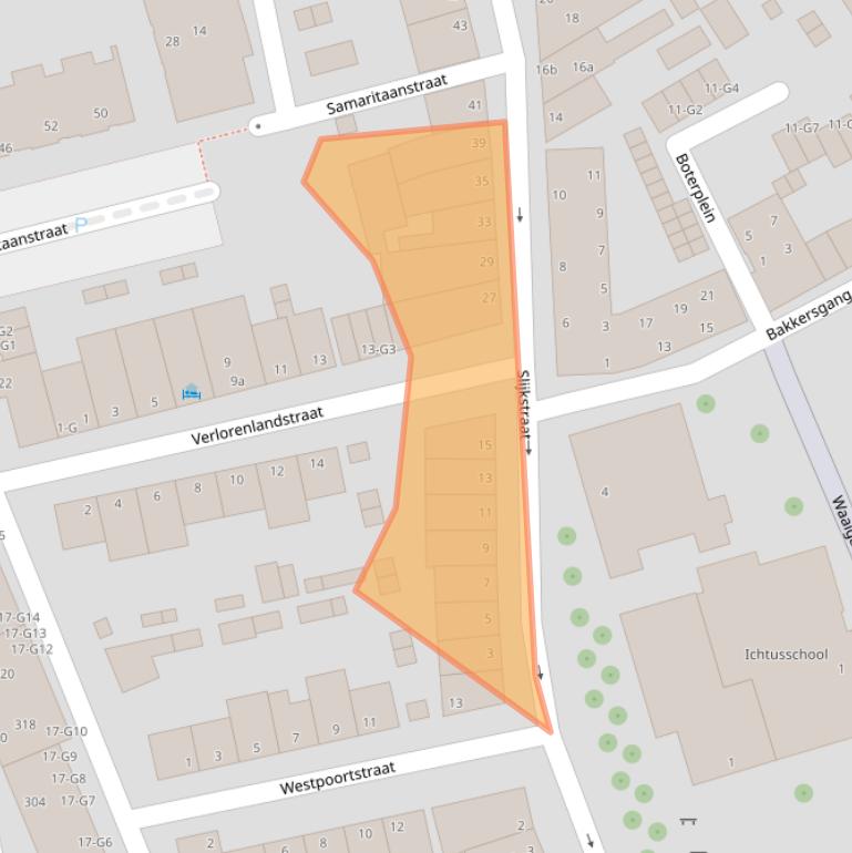 Kaart van postcodegebied 4381JG.