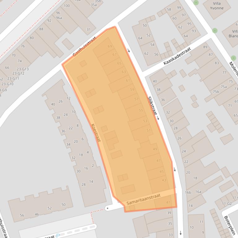 Kaart van postcodegebied 4381JH.