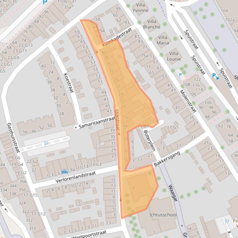 Kaart van postcodegebied 4381JJ.