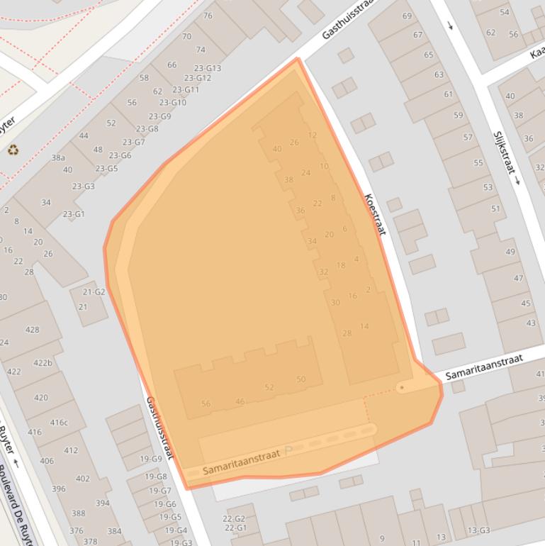 Kaart van postcodegebied 4381JK.