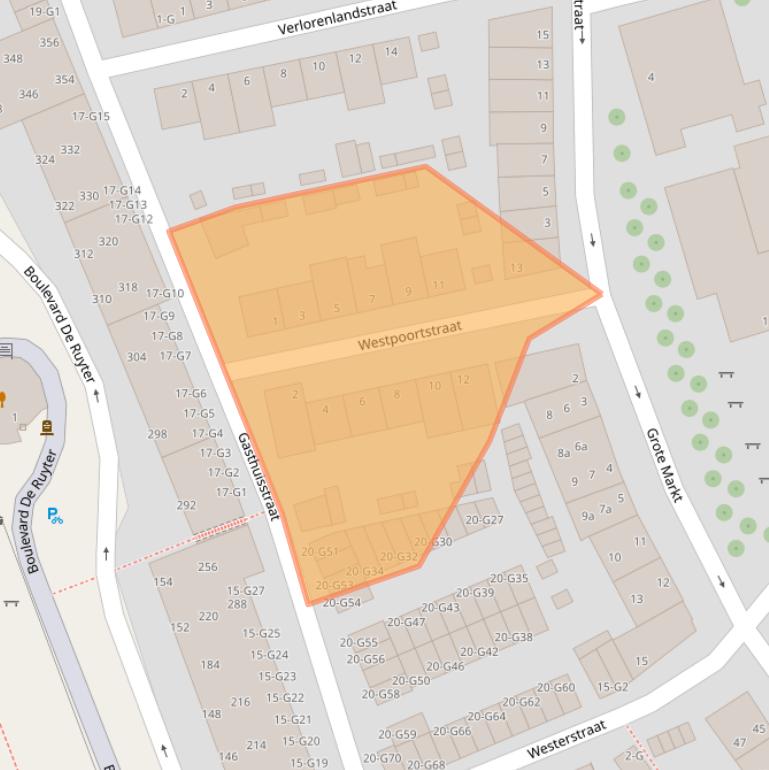 Kaart van postcodegebied 4381JR.