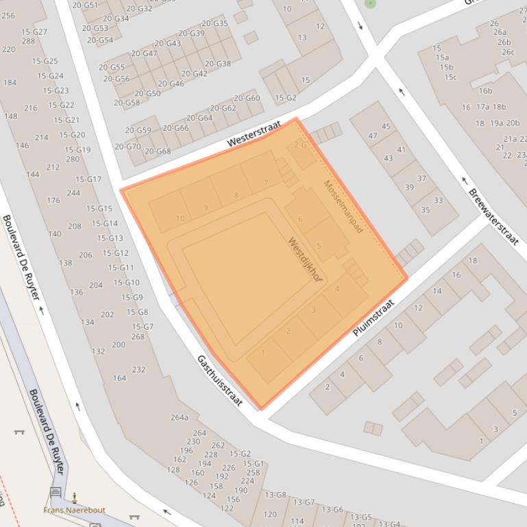 Kaart van postcodegebied 4381JS.