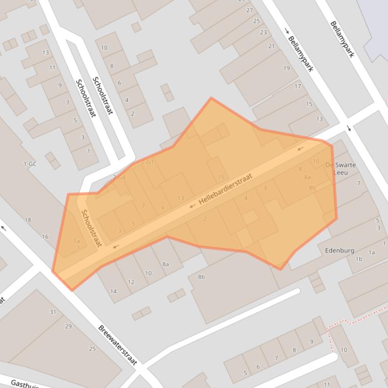 Kaart van postcodegebied 4381JZ.