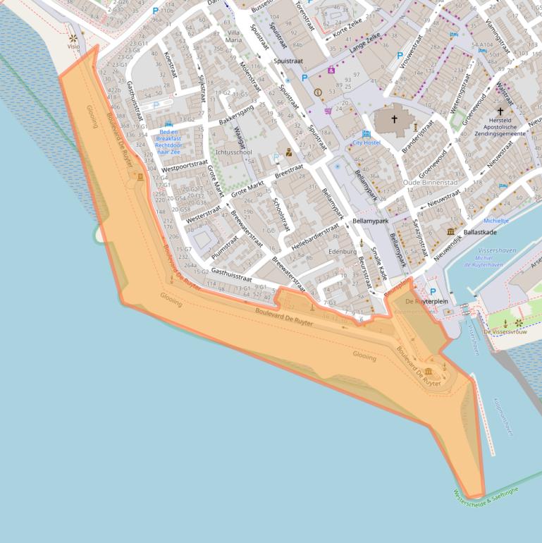 Kaart van postcodegebied 4381KA.