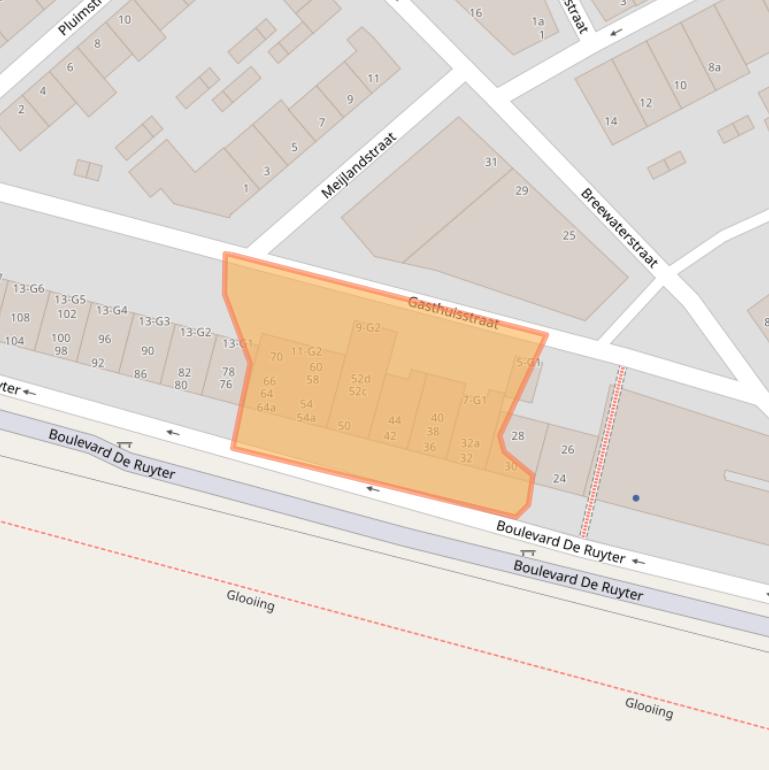 Kaart van postcodegebied 4381KB.