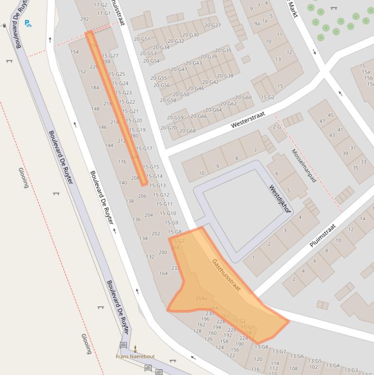 Kaart van postcodegebied 4381KJ.