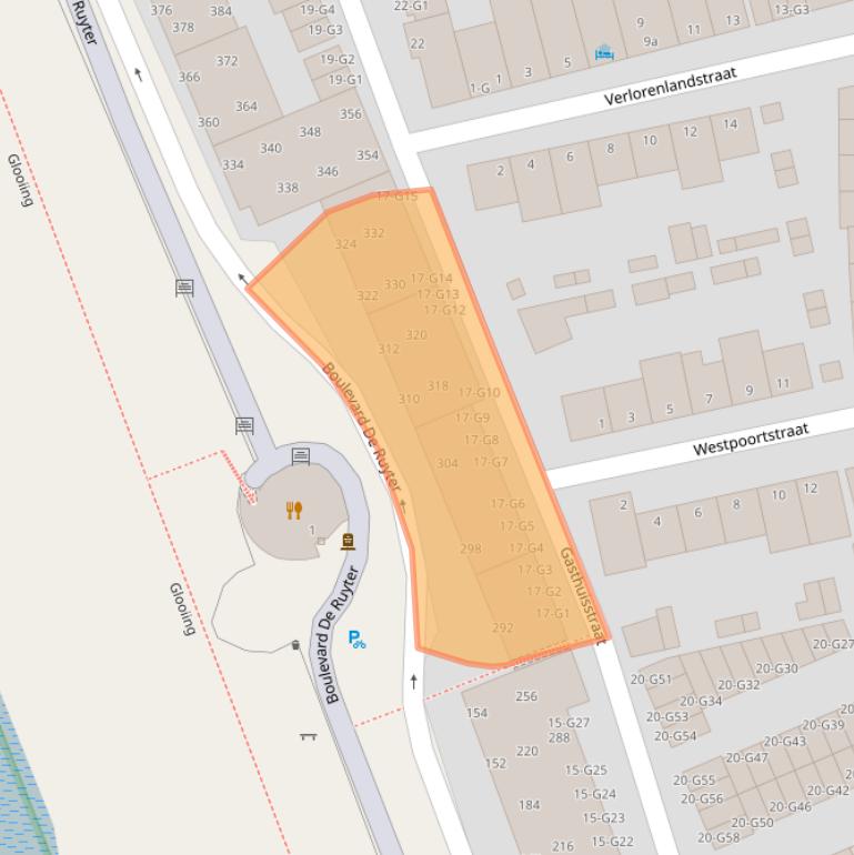 Kaart van postcodegebied 4381KL.