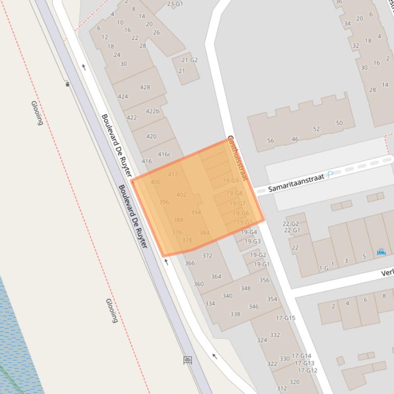 Kaart van postcodegebied 4381KN.