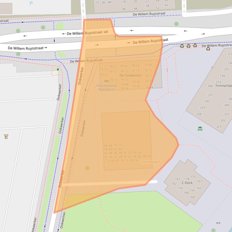 Kaart van postcodegebied 4381KX.