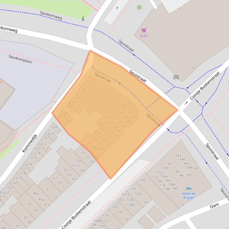 Kaart van postcodegebied 4381LC.