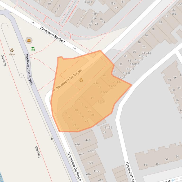 Kaart van postcodegebied 4381LE.