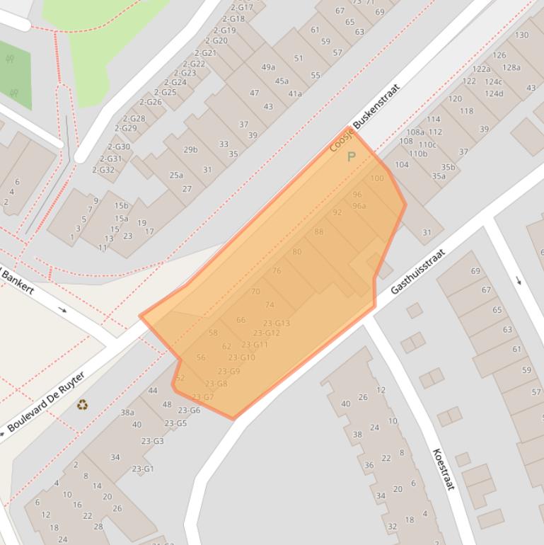 Kaart van postcodegebied 4381LG.