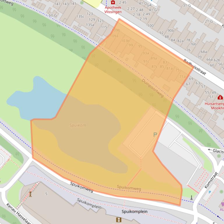 Kaart van postcodegebied 4381LP.