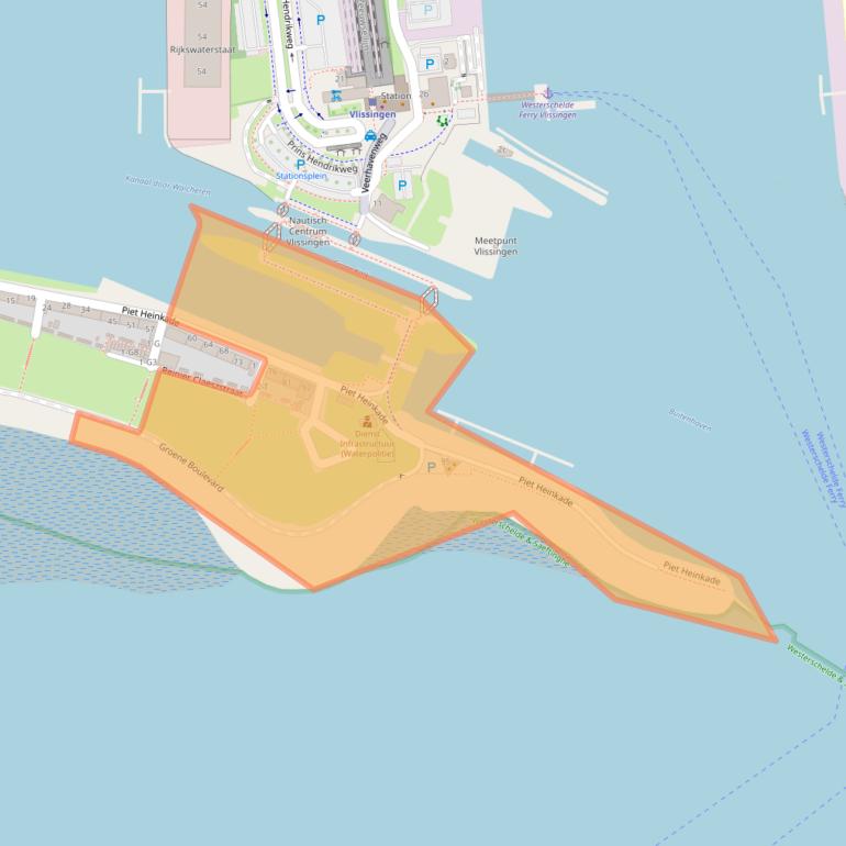 Kaart van postcodegebied 4381NH.