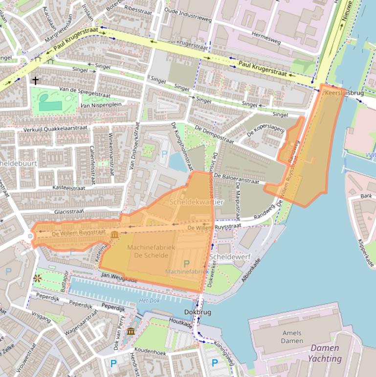 Kaart van postcodegebied 4381NK.