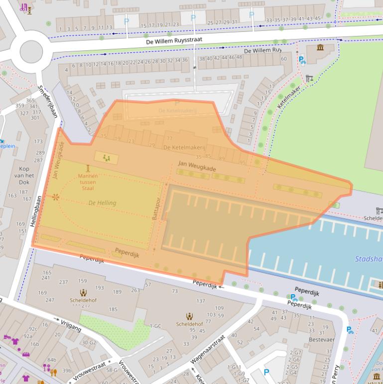 Kaart van postcodegebied 4381NM.