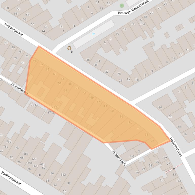 Kaart van postcodegebied 4381PB.