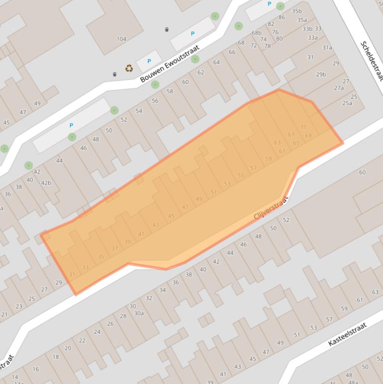 Kaart van postcodegebied 4381PV.