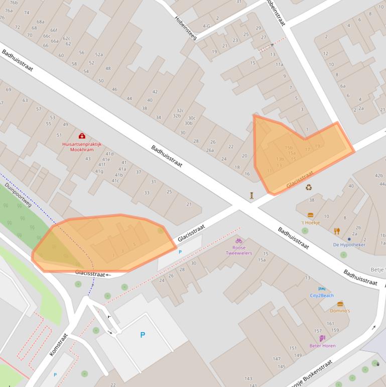 Kaart van postcodegebied 4381RE.