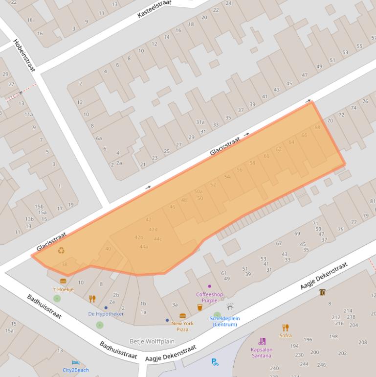 Kaart van postcodegebied 4381RK.