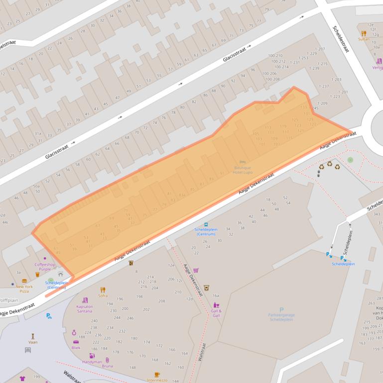 Kaart van postcodegebied 4381RN.