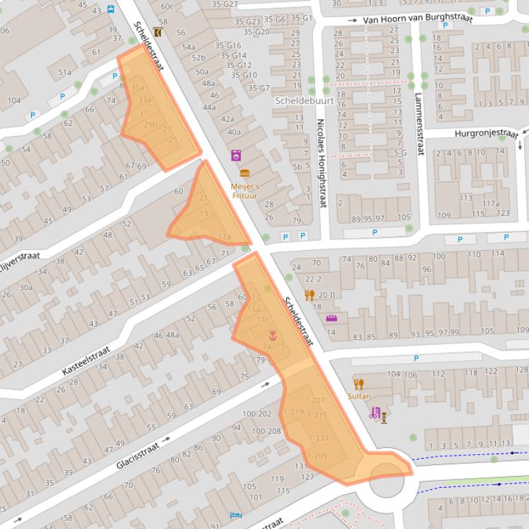 Kaart van postcodegebied 4381RP.