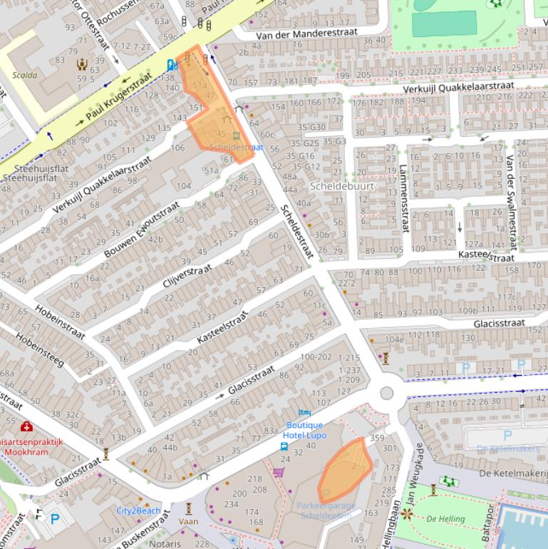 Kaart van postcodegebied 4381RR.